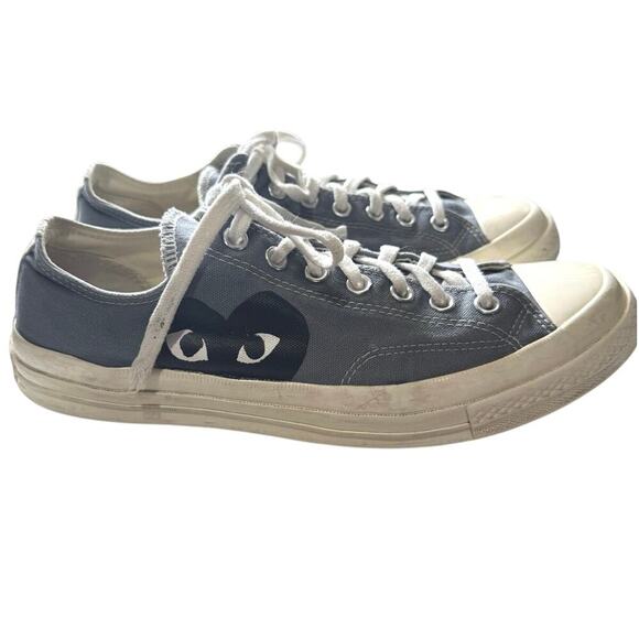 Comme des Garçons Play x Converse Chuck 70 Low Sneakers Gray Black Size 11 - Picture 6 of 11